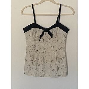 Cooperative Urban Outfitters Women linen &cotton Sailboat nautical Tank Top S- M